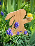 Holzhase mit Bio-Bienenwachs-Teelicht